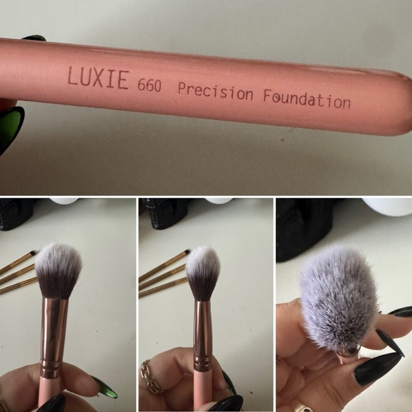 Luxie 660 Foundation Brush + 131 141 111 Eye Brush Set 4pc - Picture 2 of 5